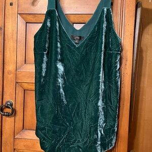 J. Crew Deep Green Velvet Camisole